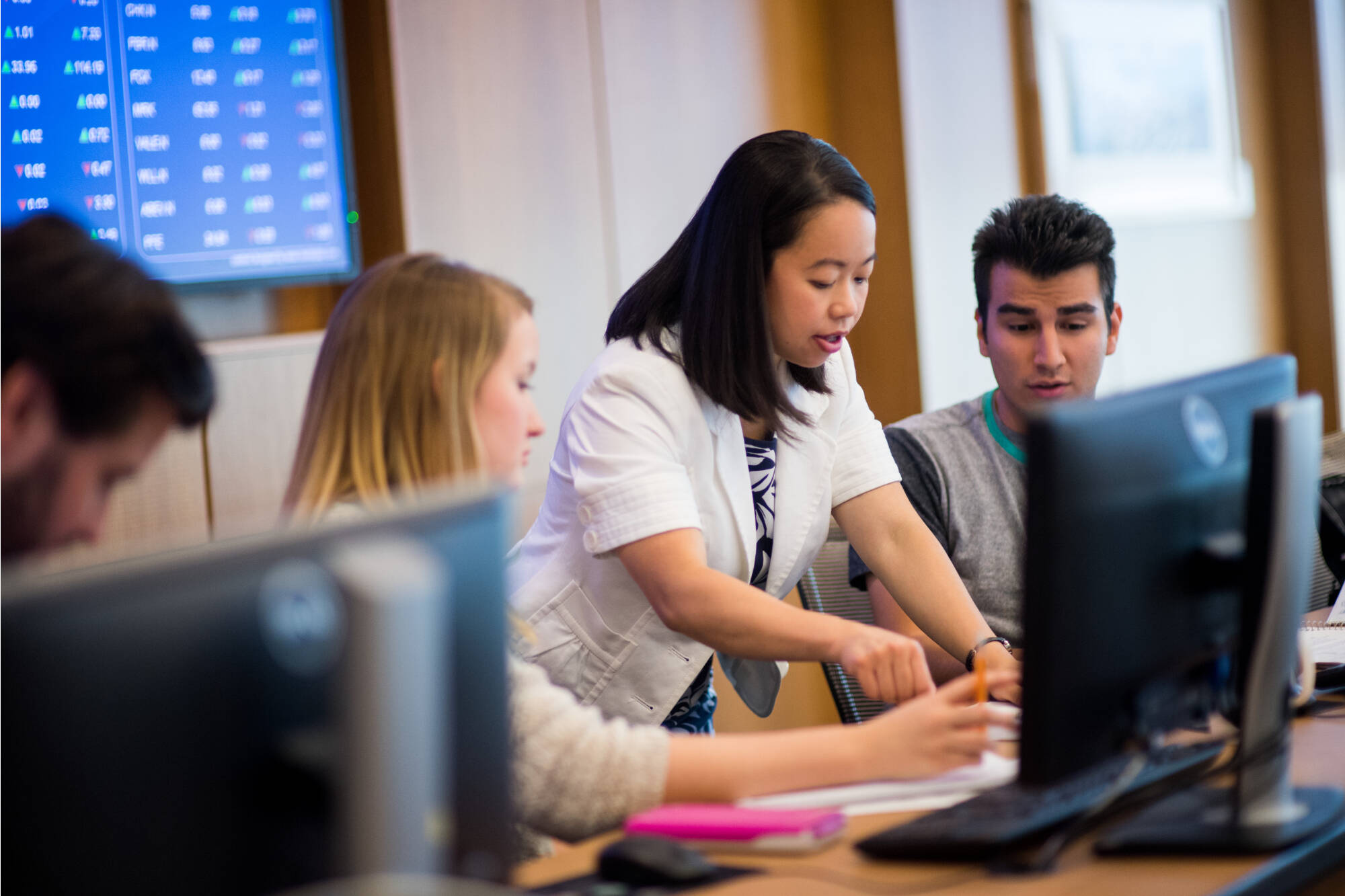 Faculty and students in Seidman College of Business